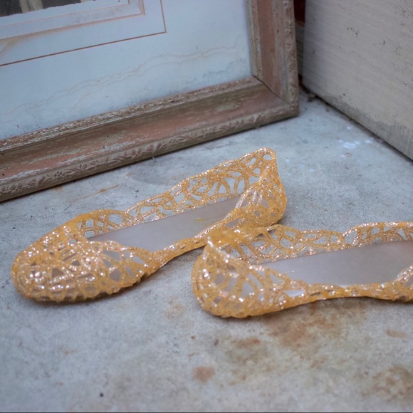 Glaze Jelly Ballet Flat Peach Slip On Pink Flats 6 - Picture 6 of 8